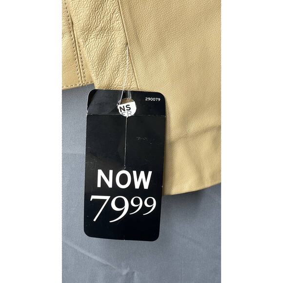 Wilsons Leather Maxima Blazer Style Fitted Jacket Tan Beige Small S Vintage 90s - Picture 8 of 10